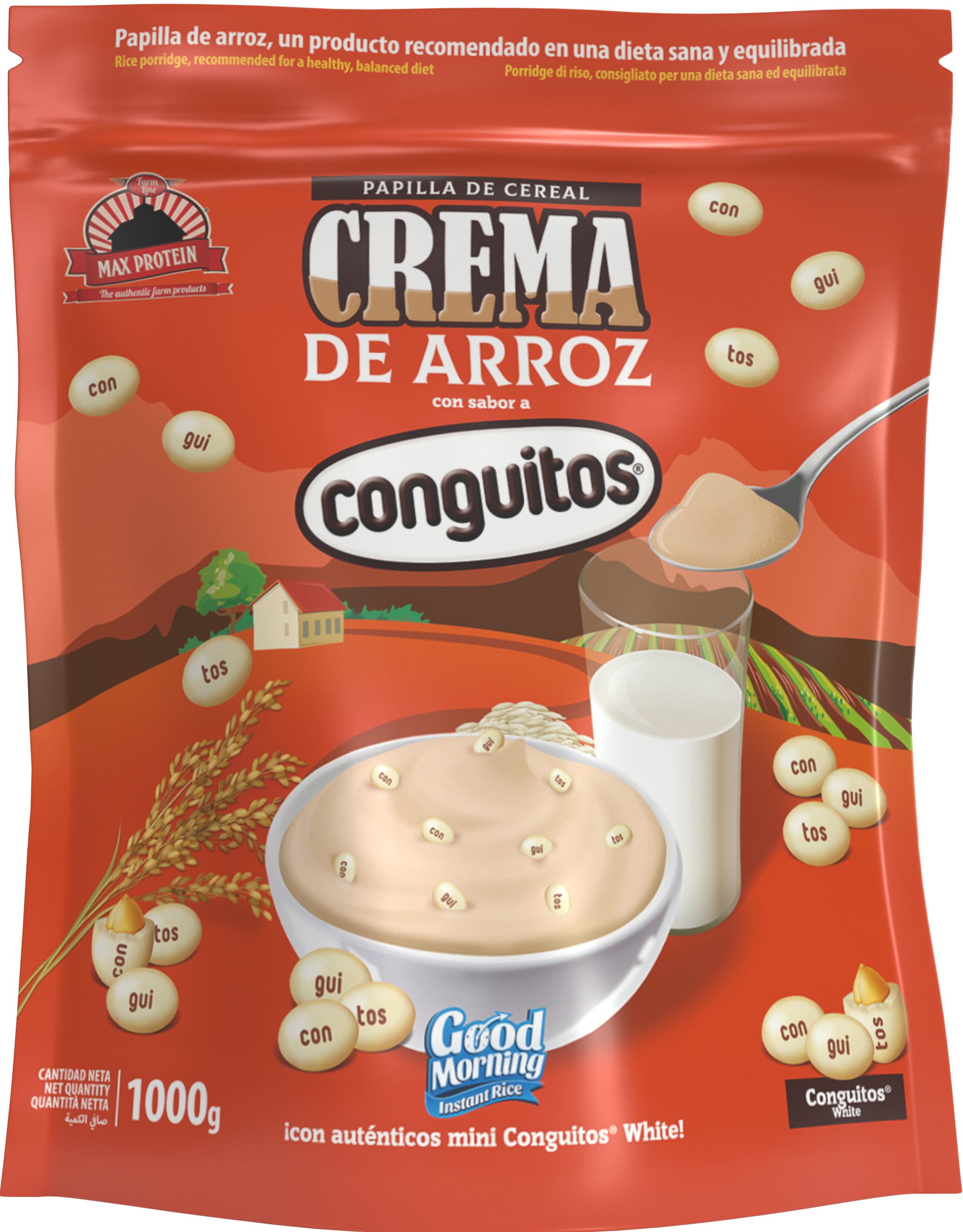 Creme de Arroz Conguitos Chocolate Branco 1kg.