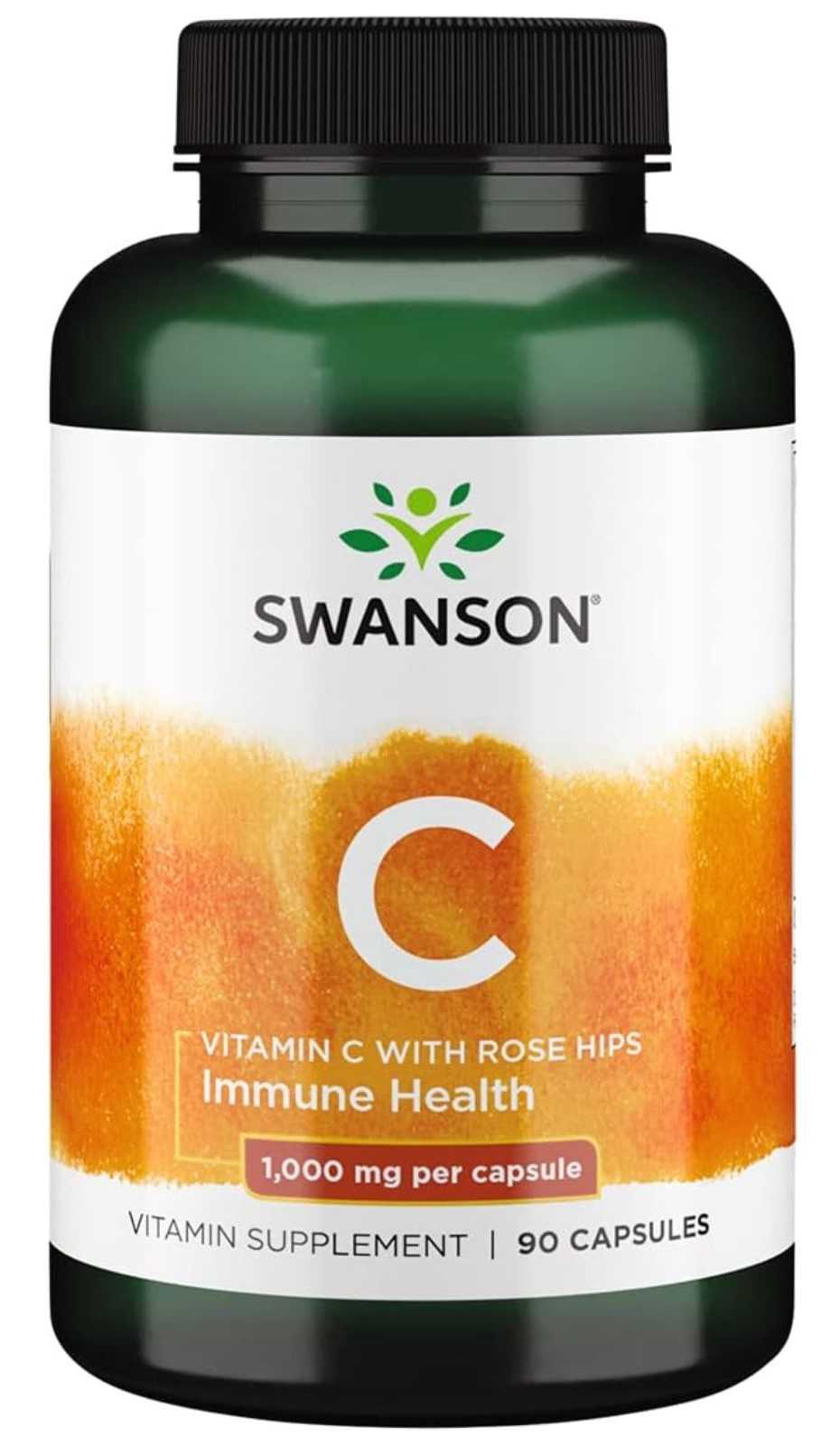 Swanson Vitamina C 1000mg + Rosa Mosqueta 90 Cápsulas.