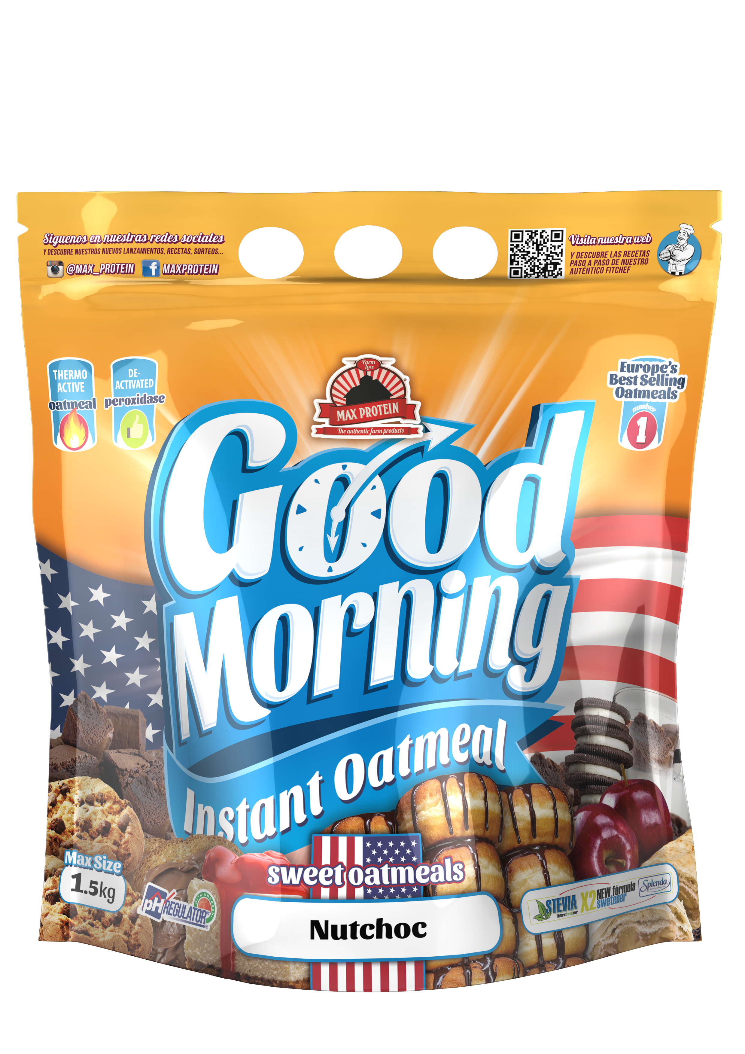 Farinha de Aveia Good Morning 1,5kg Nutchoc.